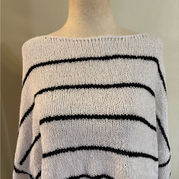 Madewell Boatneck Pullover Sweater Black White Stripes Women’s Size XL NEW - Picture 5 of 7